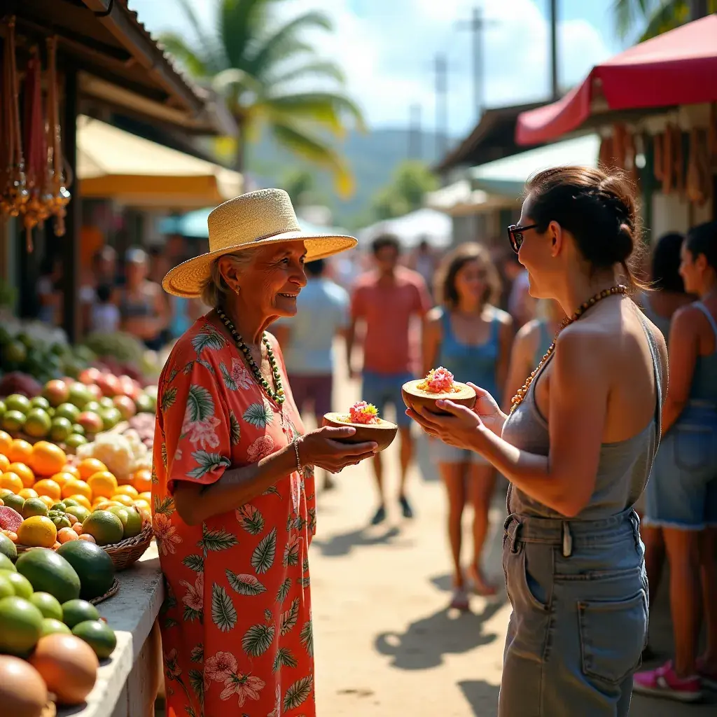 Wulkaniczny krajobraz z dymiącym kraterem i zielonymi wzgórzami.