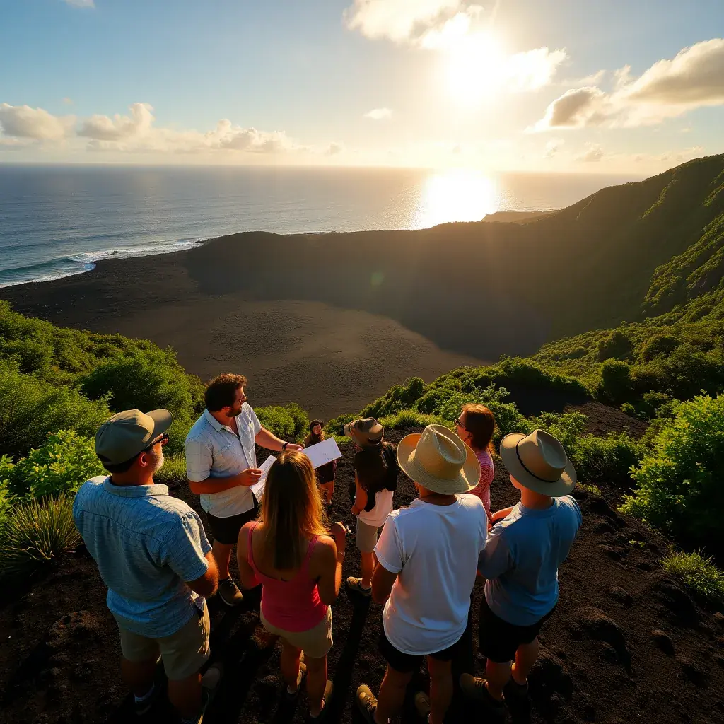 Plaża z białym piaskiem i palmami na hawajskiej wyspie.